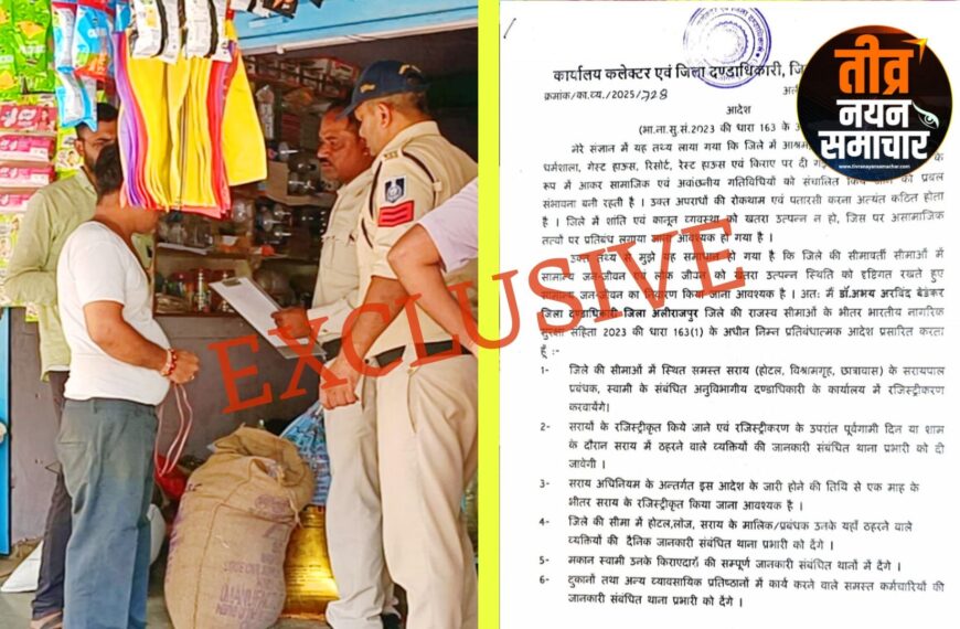 अलीराजपुर – कलेक्टर अभय अरविंद बेडेकर के आदेश का पालन शुरू , जोबट मे पुलिस ने संभाला मोर्चा , जानकारी छुपाने वालों पर हुई एफआईआर ।