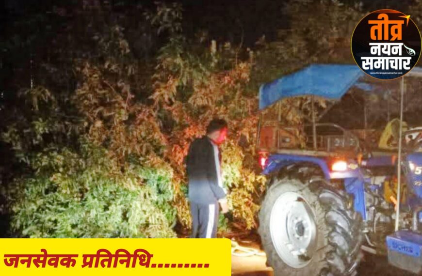 झाबुआ – हवा आंधी से नगर मे कई जगह गिरे थे पेड़ , देर रात नगर पालिका अध्यक्ष प्रतिनिधि बिट्टू सिंगार ने टीम के साथ मिलकर हटवाएं पेड़ ।