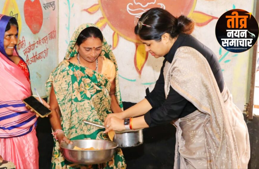 झाबुआ – कलेक्टर नेहा मीना ने वीएचएसएनडी सत्र एवं खड़कुई , वडलीपाड़ा आंगनवाड़ी केंद्रों का किया आकस्मिक निरिक्षण ।