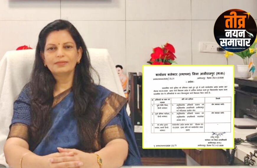 आलीराजपुर – कलेक्टर नीतू माथुर ने आदेश किया जारी , निधि मिश्रा को मुख्यालय एवं कट्ठीवाडा और दीपिका पाटीदार को भाभरा एसडीएम की जिम्मेदारी ।