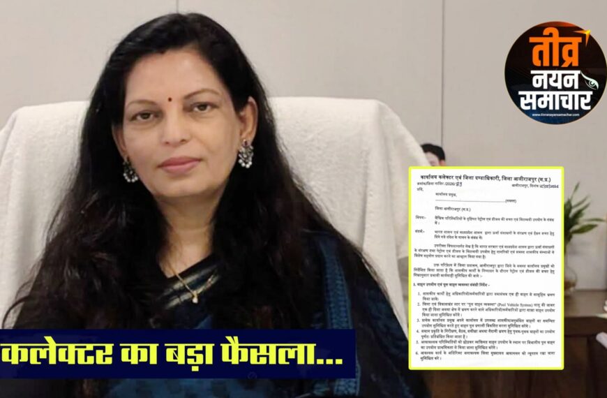 आलीराजपुर – कलेक्टर नीतू माथुर का ईधन बचत एवं ऊर्जा संरक्षण को लेकर बड़ा फैसला , समस्त अधिकारीयों के लिए आदेश किया जारी ।